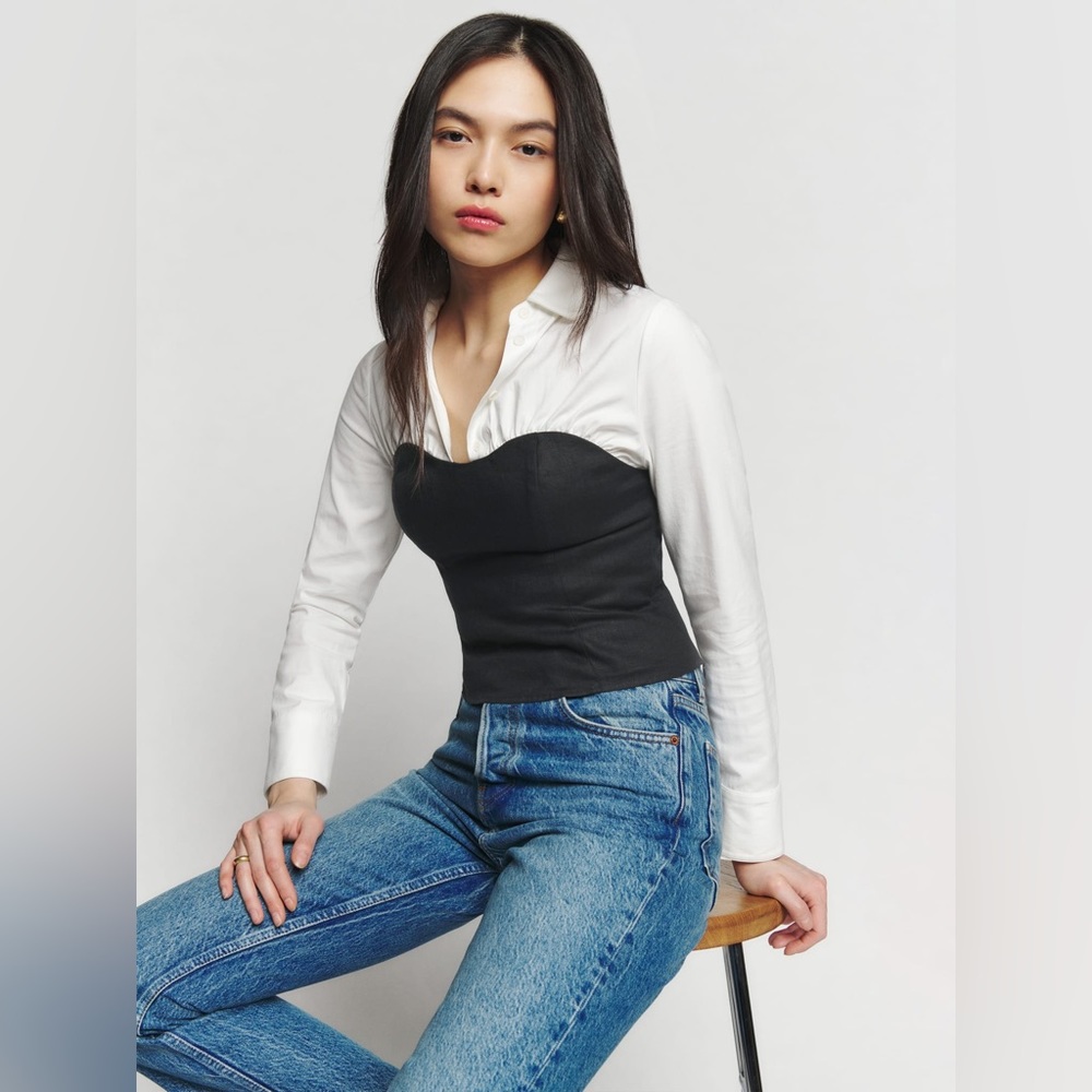 NWT Reformation Sian Linen Top (sold out)